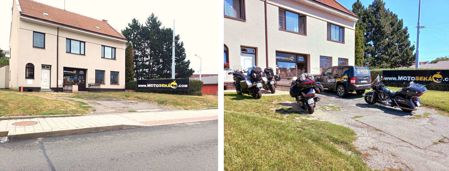 Před moto obchodem v Brně