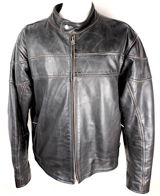 Pánská kožená bunda DIRTY-12 s chrániči, vel: 4XL