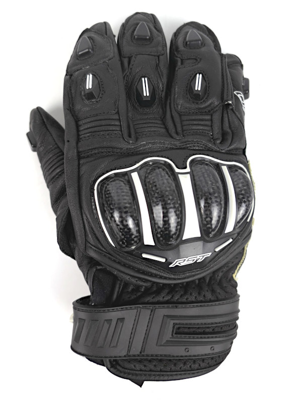 Zánovní krátké kožené rukavice RST TracTech Evo 4 CE Short, černo-bílé - vel. L