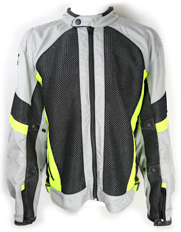 Letní pánská moto bunda PSÍ HUBÍK Sole, černá-šedá-fluo - vel. 58 (XXL)