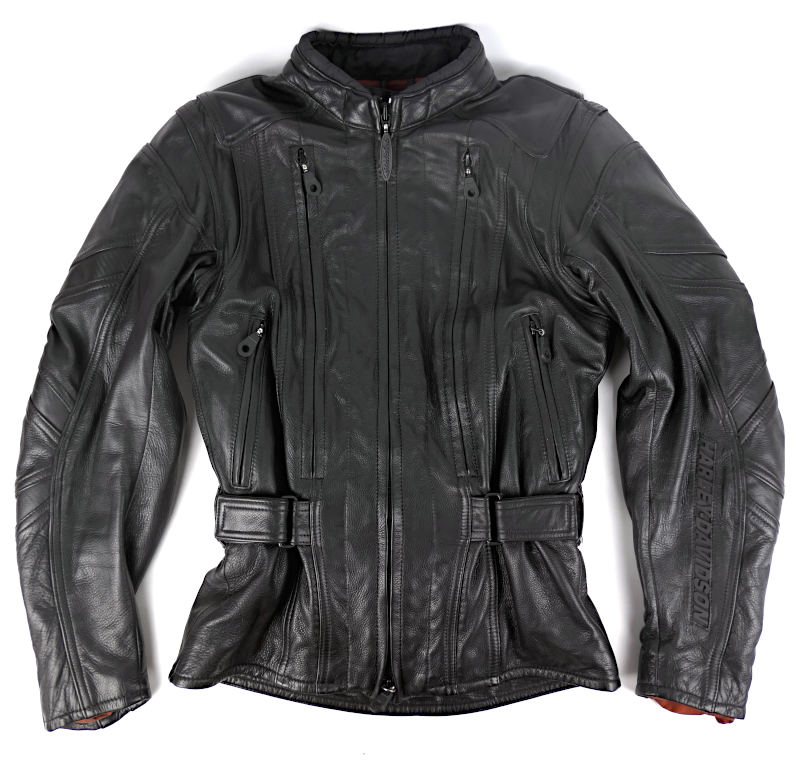Dámská dlouhá kožená moto bunda Harley-Davidson FXRG, černá - vel. XS