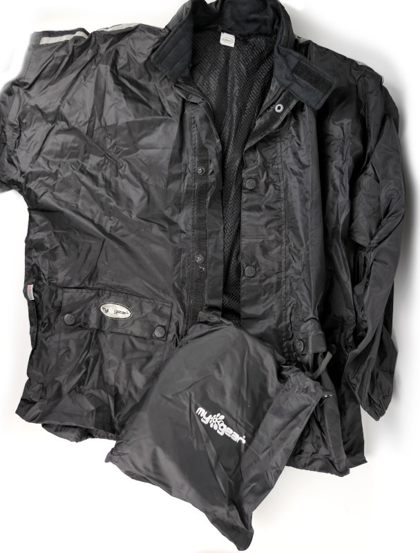 Nová dvoudílná nepromokavá sada My Gear (bunda + kalhoty), černá - vel. S/M/L