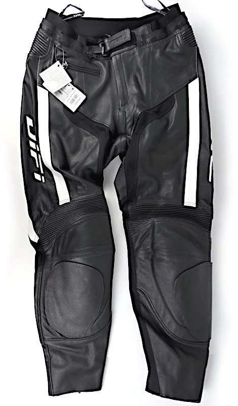 Nové pánské kožené moto kalhoty Difi Mondello, černo/bílé - vel. 54(XL), 58(3XL)