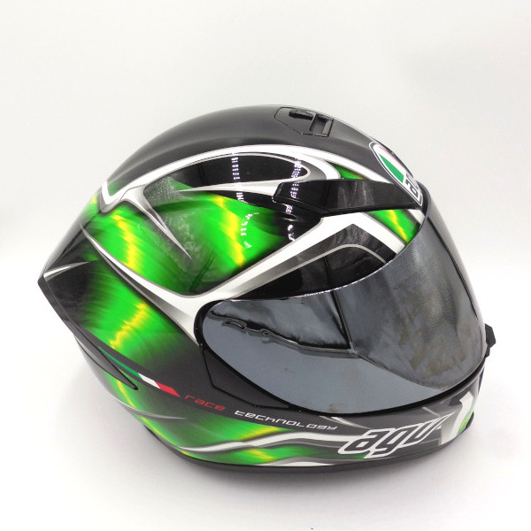 Integrální helma AGV K-5 Hurricane zelená se slun. clonou + čiré plexi, vel: L