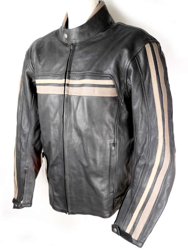 NOVÁ Pánská kožená bunda IXON HEROES s chrániči, černá, vel: 52/XL