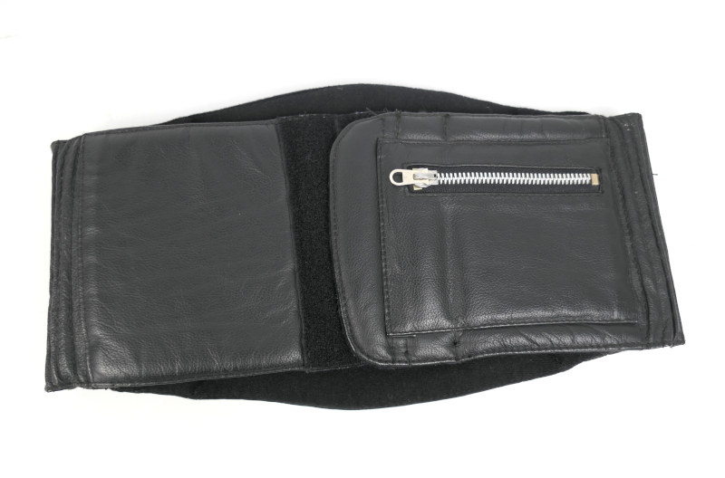 Teplý kožený ledvinový pás KOUDELÁKOVÁ BIKERS MODE s kapsičkou, vel: XS