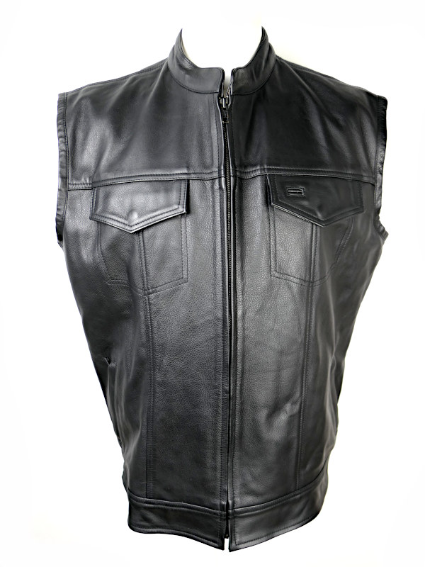 NOVÁ Pánská kožená vesta CRUISON Combat s chráničem zad, vel: XXL