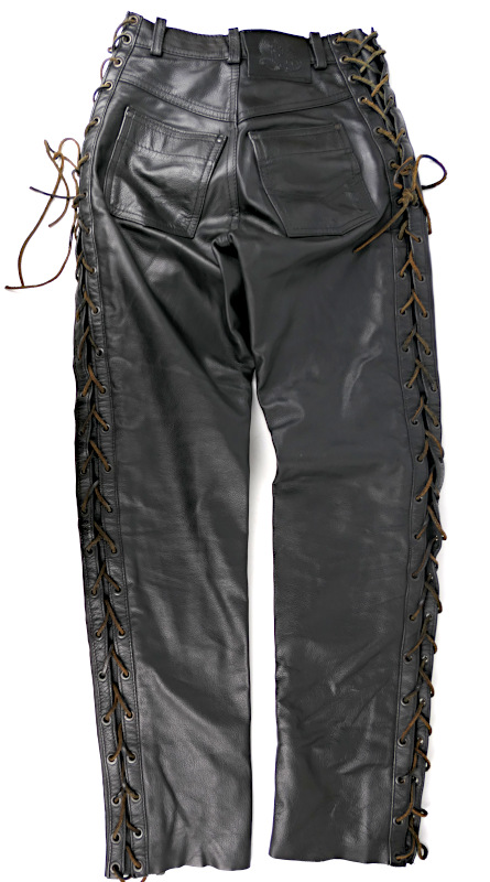 Dámské kožené kalhoty KOUDELÁKOVÁ Bikers Mode se šněrováním, vel: 36/XS