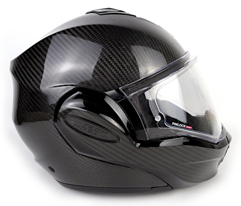 Překlápěcí karbonová helma SCORPION EXO-TECH EVO CARBON, interkom + 2 plexi, vel: XS