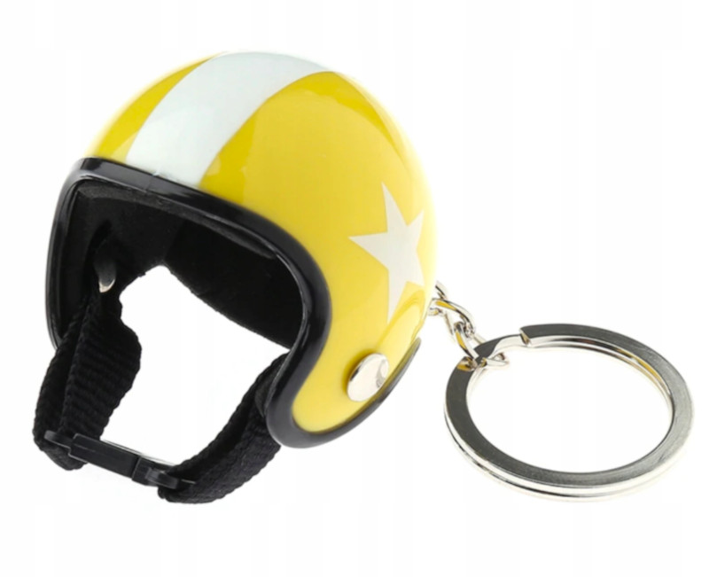 NOVÝ Přívěšek na klíče helma - žlutá