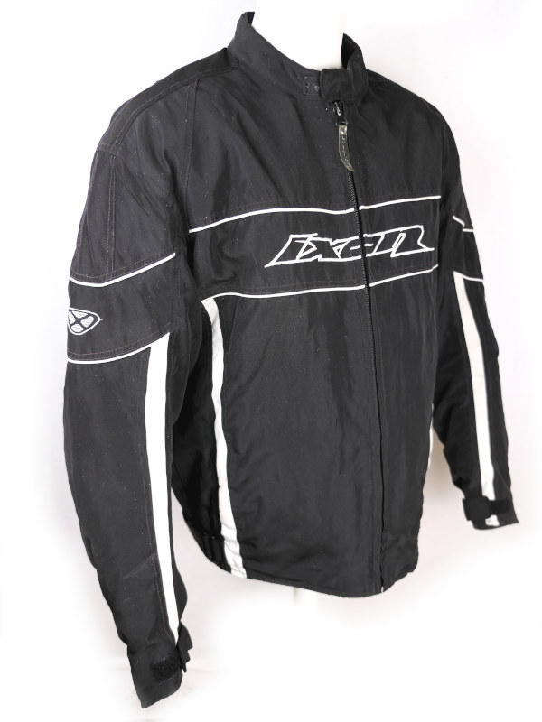 Pánská textilní moto bunda IXON Nervous, černá/bílá - vel. XL