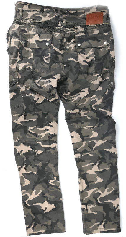 Zánovní pánské moto kalhoty Snap Industries Cargo, maskáčové - vel. 32 (M)