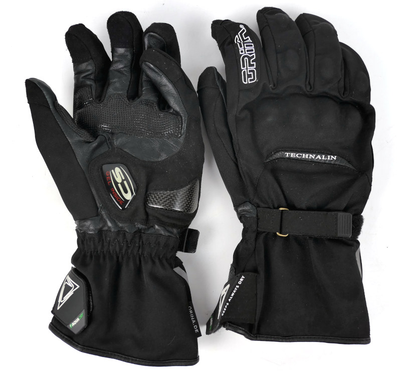 Polokožené moto rukavice Orina s membránou a karbonem, černé - vel. XL