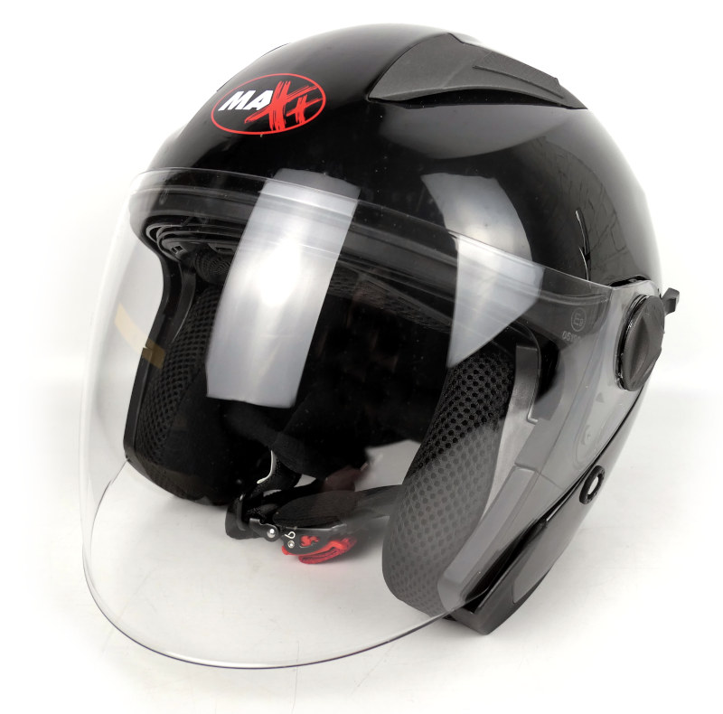 Otevřená helma Maxx s clonou, černá lesklá - vel. M