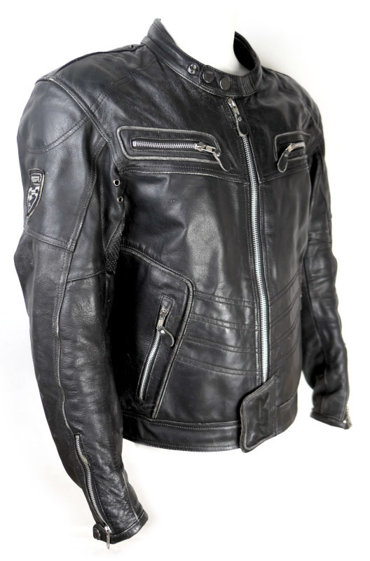 Pánská kožená retro bunda 4SR Rebel III, černá - vel. 54 (XL)