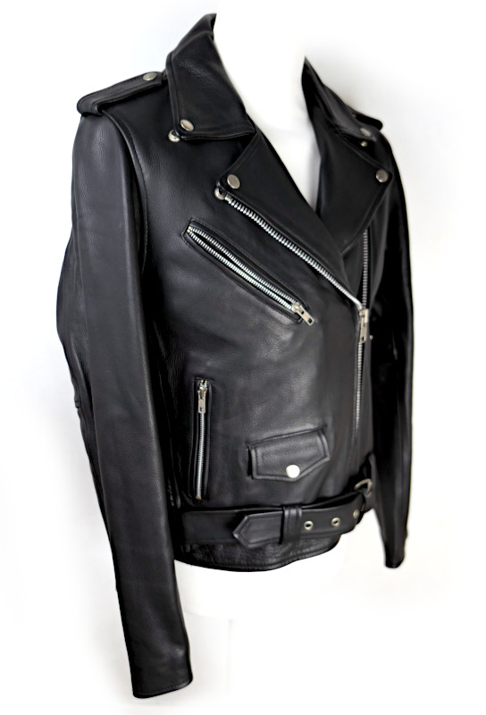 Zánovní dámský kožený křivák Wolf Biker, černý - vel. XXL