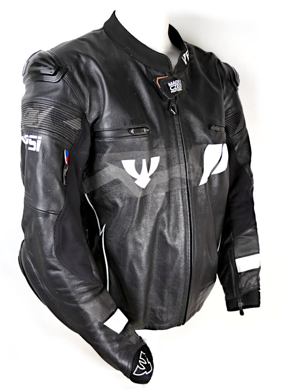 Pánská kožená bunda PSí Hubík Delta, černo-bílá - vel. 60 (3XL)