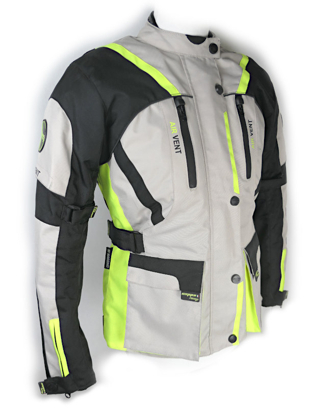 Zánovní třívrstvá dámská bunda MELBOURNE, šedá/fluo/černá - vel. M