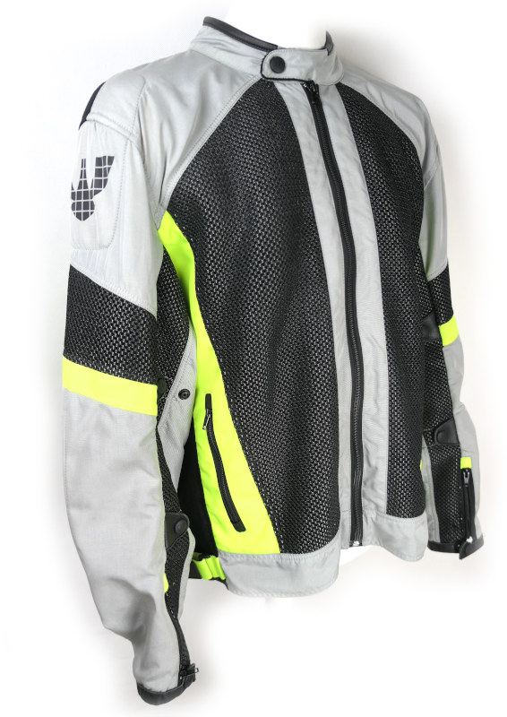 Letní pánská moto bunda PSÍ HUBÍK Sole, černá-šedá-fluo - vel. 58 (XXL)