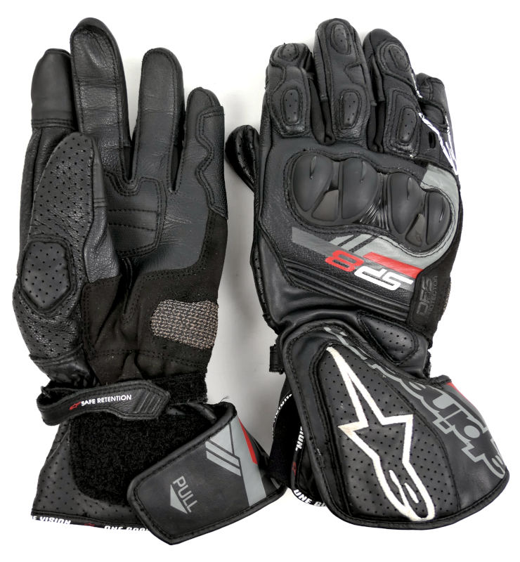Kožené moto rukavice Alpinestars SP-8 V3, černé - vel. M