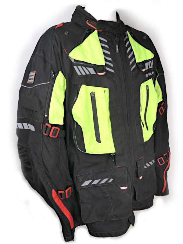 Pánská textilní moto bunda Spark Expedition, černá-fluo - vel. 5XL