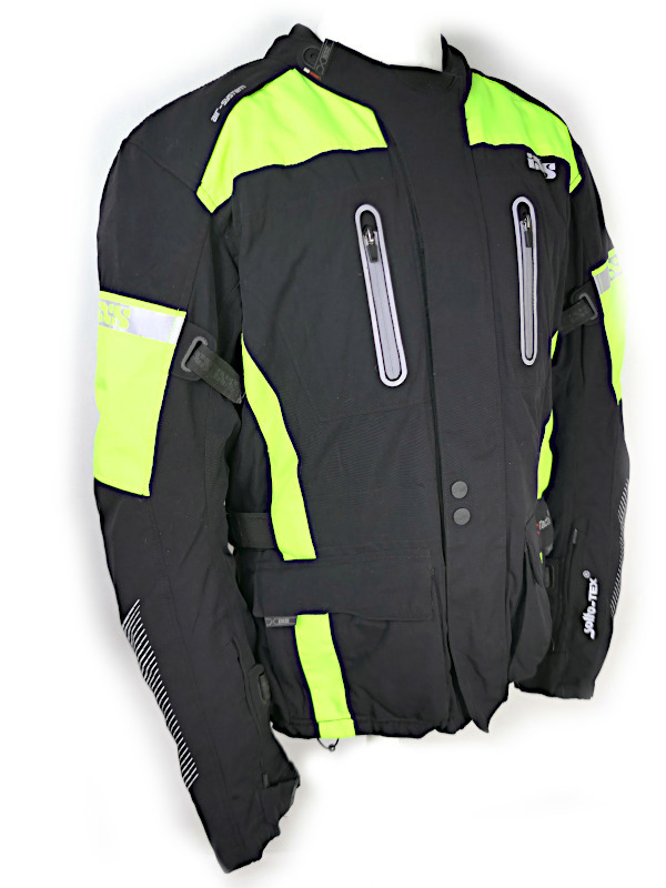 Zánovní dlouhá cestovní bunda iXS Pacora-ST, černá/fluo - vel. XXL