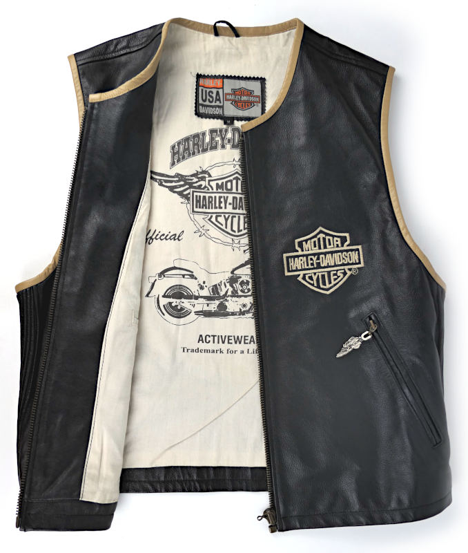 Pánská kožená moto vesta Harley-Davidson, černá - vel. M