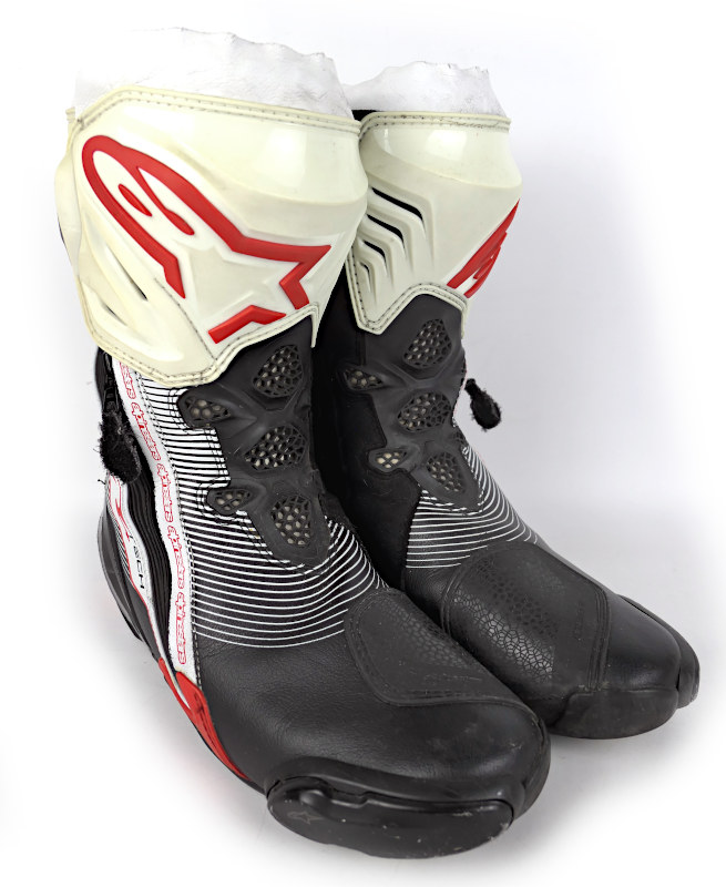 Závodní moto boty Alpinestars Supertech-R, černo/bílo/červené - vel. 43