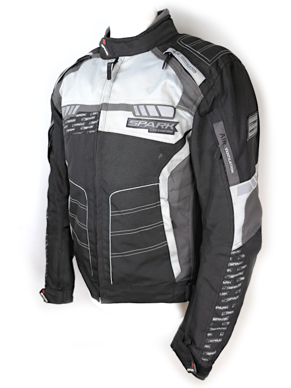 Pánská voděodolná moto bunda Spark Mizzen, černo/šedá - vel. M