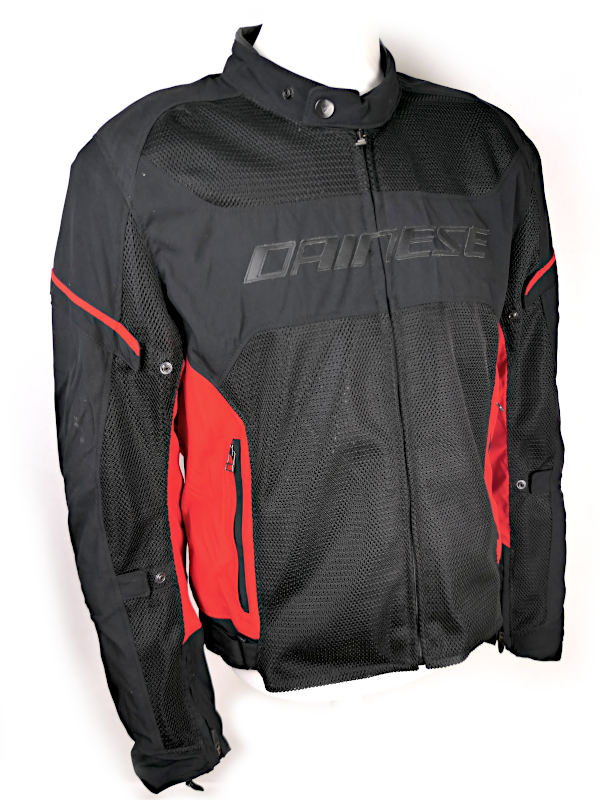 Zánovní pánská letní moto bunda Dainese Air-Frame Tex s chrániči, černo/červená - vel. 56 (XL)