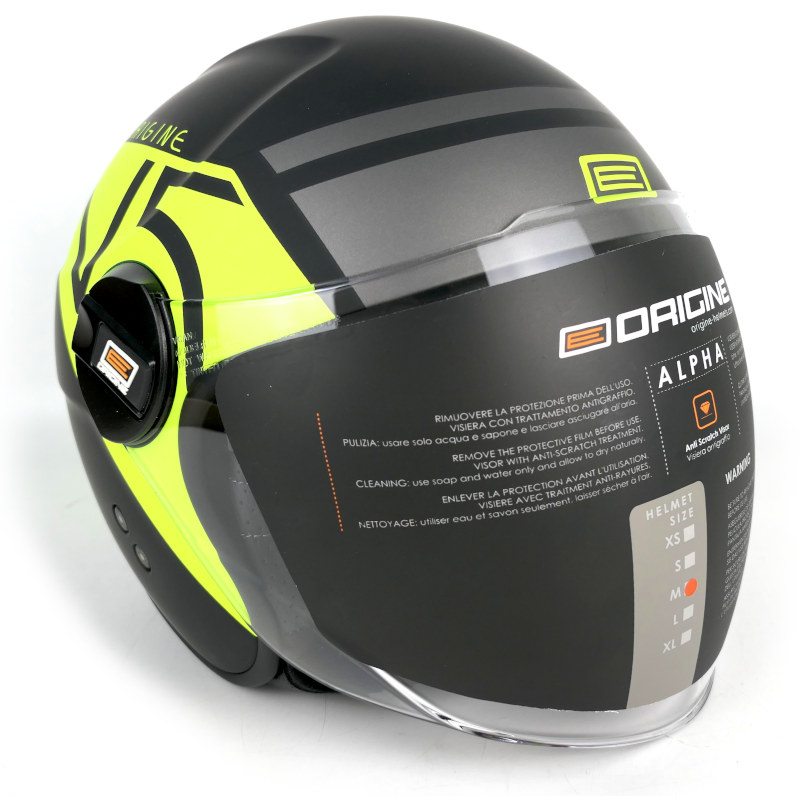 NOVÁ Otevřená helma Origine Alpha, černá-fluo - vel. M