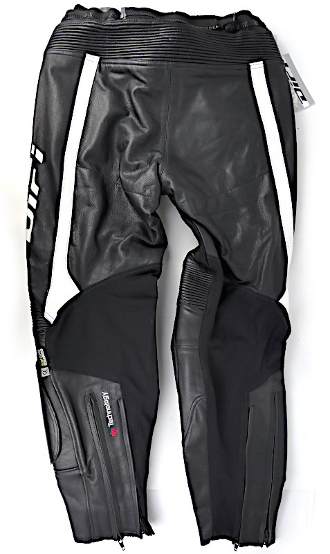 Nové pánské kožené moto kalhoty Difi Mondello, černo/bílé - vel. 54(XL), 58(3XL)
