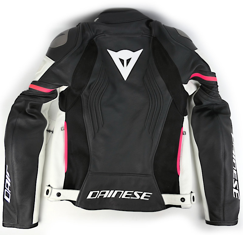 Nová dámská kožená bunda Dainese Racing 3 Lady, černo-bílo-růžová - vel. 42 (S)