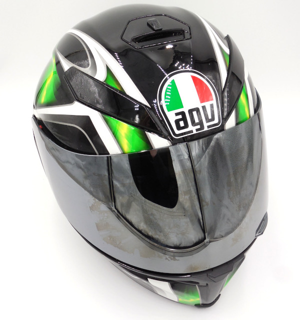 Integrální helma AGV K-5 Hurricane zelená se slun. clonou + čiré plexi, vel: L