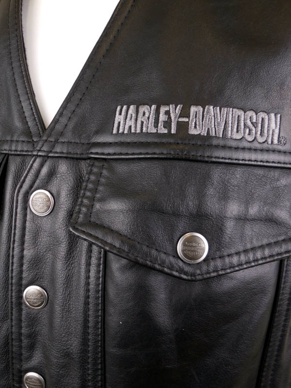 Pánská kožená vesta HARLEY-DAVIDSON se šněrováním, vel: M
