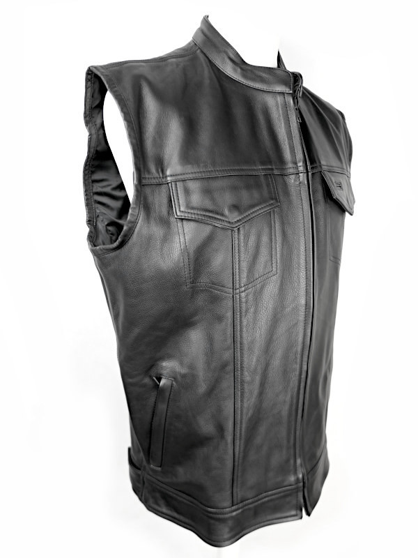 NOVÁ Pánská kožená vesta CRUISON Combat s chráničem zad, vel: XXL