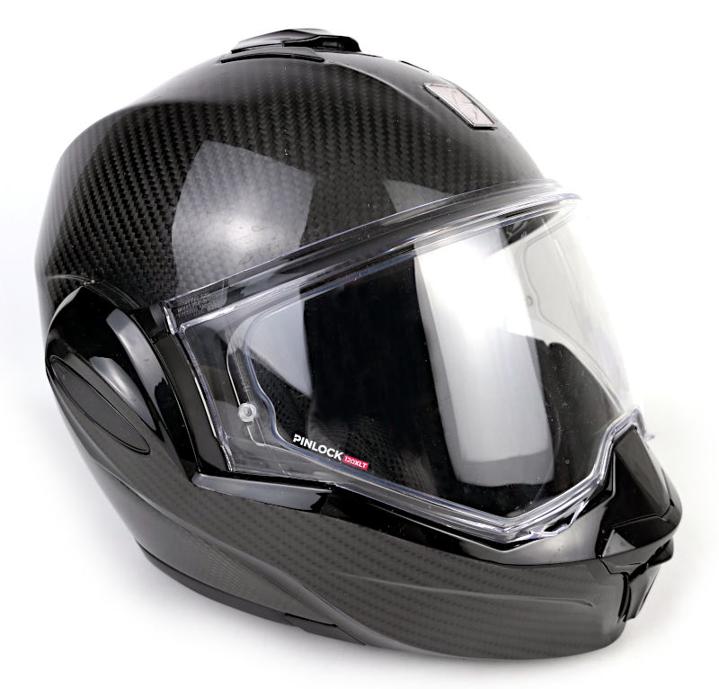 Překlápěcí karbonová helma SCORPION EXO-TECH EVO CARBON, interkom + 2 plexi, vel: XS