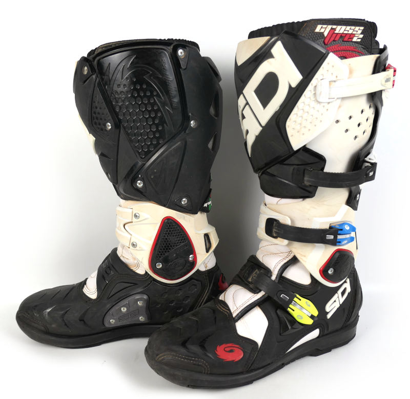Nošené motokrosové boty Sidi Crossfire 2 SRS, bílá/černá - vel. 43 + náhradní díly