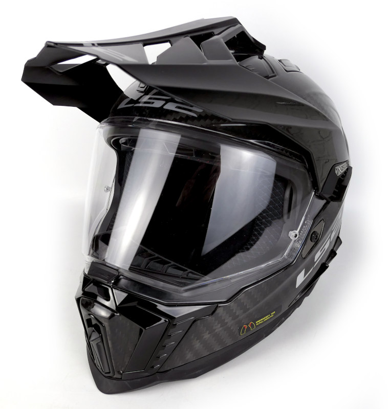 Zánovní karbonová enduro helma LS2 MX701 Explorer Carbon, černá lesklá - vel. L