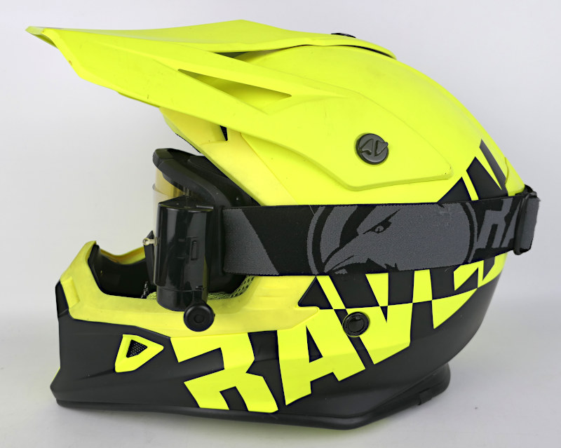 Motokrosová helma RAVEN + MX brýle Raven, černo-fluo žlutá - vel. M