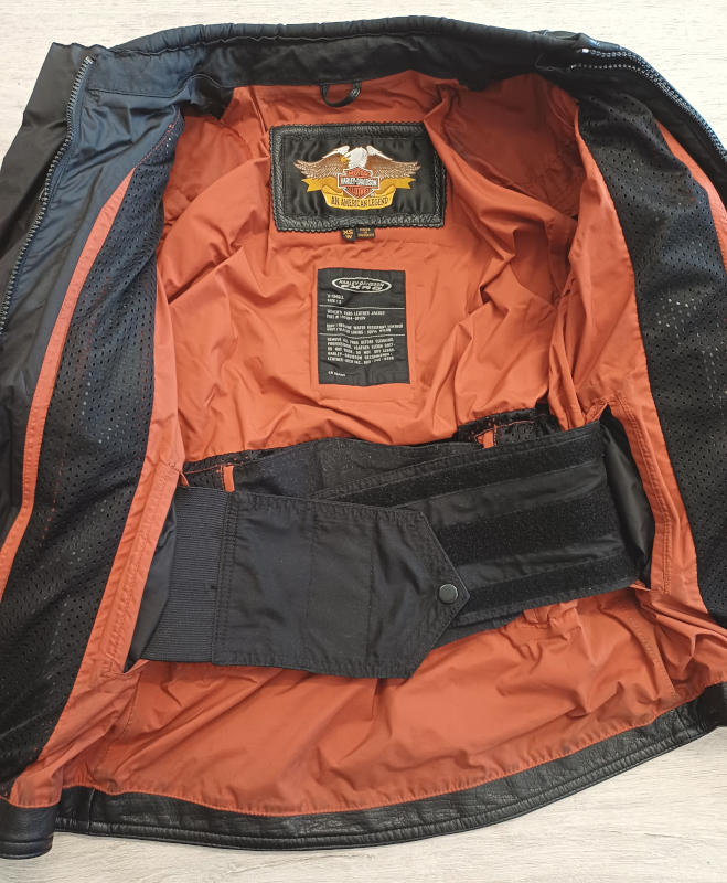 Dámská dlouhá kožená moto bunda Harley-Davidson FXRG, černá - vel. XS