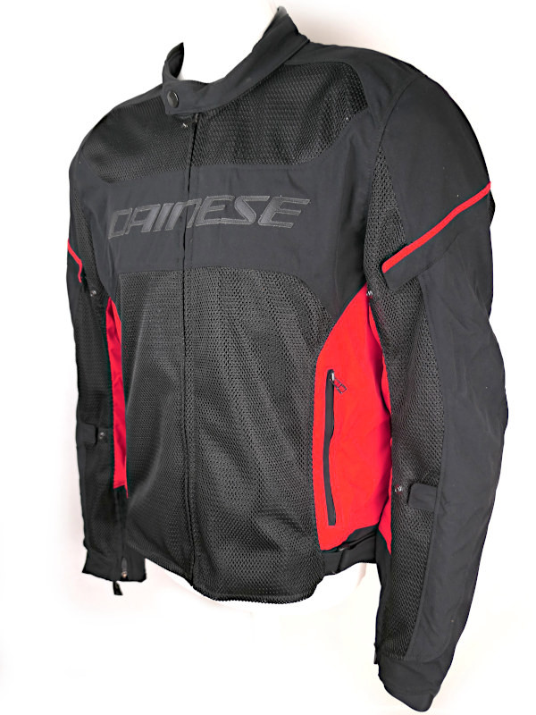 Zánovní pánská letní moto bunda Dainese Air-Frame Tex s chrániči, černo/červená - vel. 56 (XL)