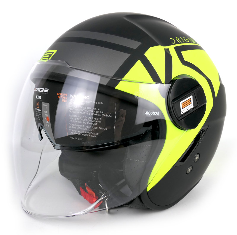 NOVÁ Otevřená helma Origine Alpha, černá-fluo - vel. M