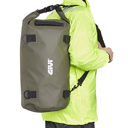 NOVÝ Vodotěsný válec GIVI EA 114KG na motorku, zelený khaki, 30 litrů