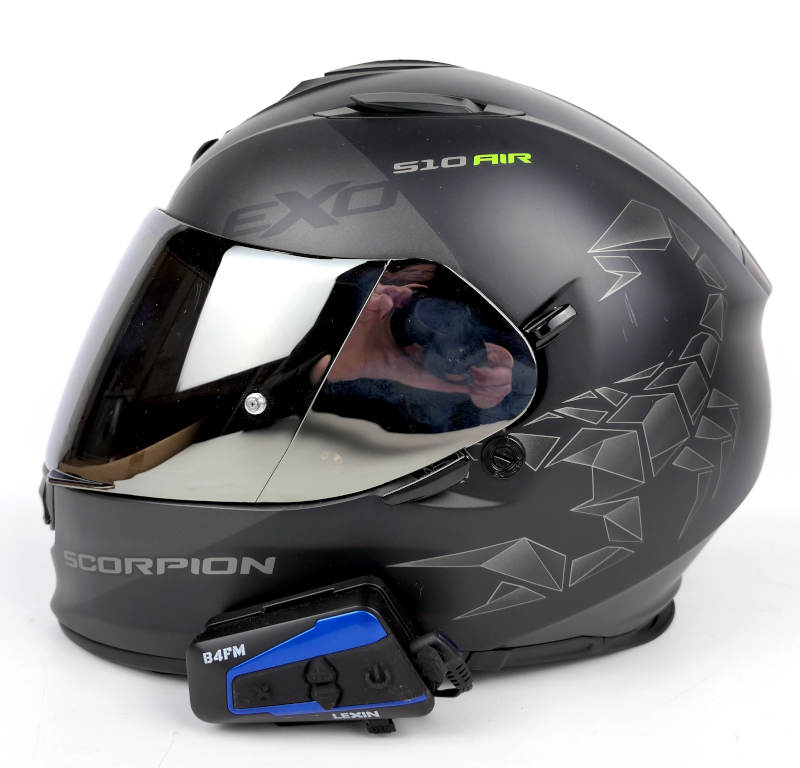 scorpion exo 510 air sync helmet R330 Bendr Red Full Face Available in a White/Pink color Air Sync Exo Air 510