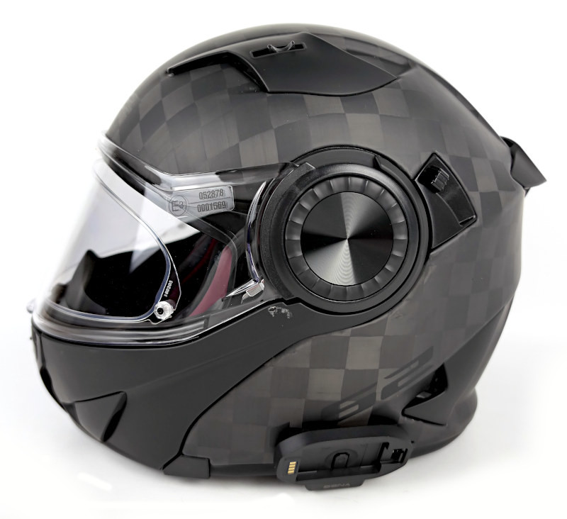 Zánovní výklopná helma LS2 FF313 Vortex Carbon + taška, interkom Sena, vel: XS
