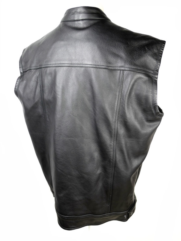 NOVÁ Pánská kožená vesta CRUISON Combat s chráničem zad, vel: XXL