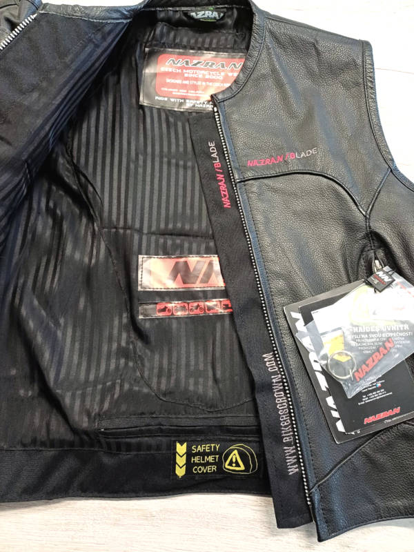 NOVÁ Kožená pánská vesta NAZRAN BLADE, vel: L