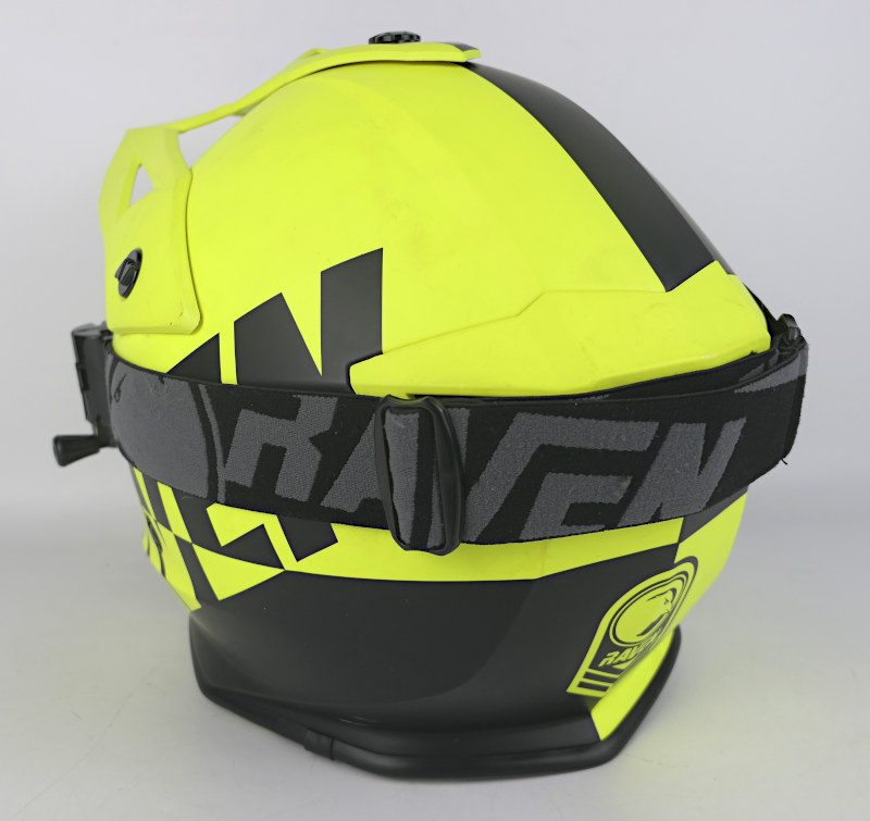 Motokrosová helma RAVEN + MX brýle Raven, černo-fluo žlutá - vel. M