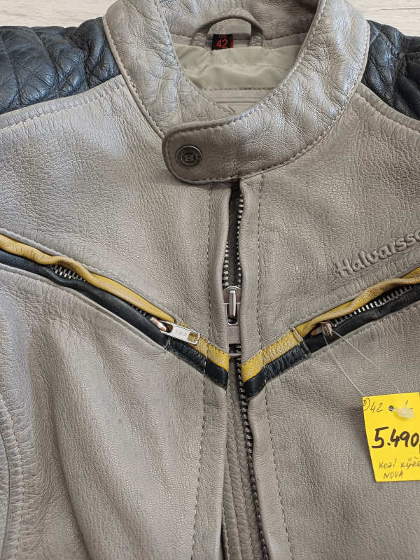 Dámská kožená bunda Halvarssons Eagle, šedo-černá - ZIP! vel. 42 (L)